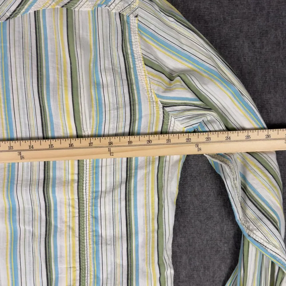 True Religion Shirt Mens XL Multicolor Stripe Long Sleeve Snap Front Western